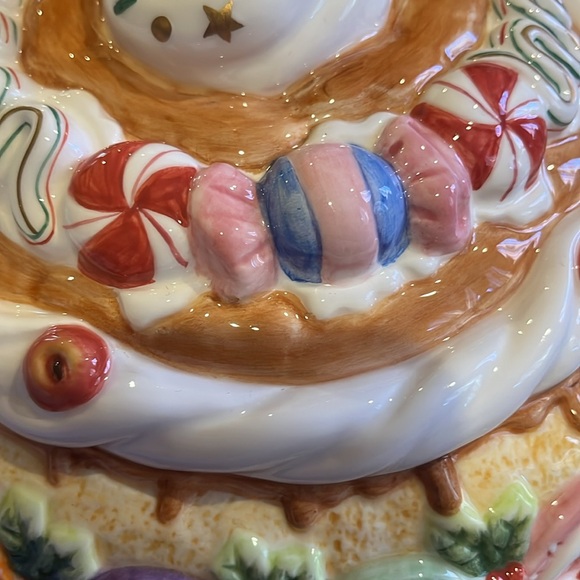 Fitz & Floyd VTG Nutcracker Sweets Pie Plate Carrier w/Lid Christmas Candy - Picture 7 of 11